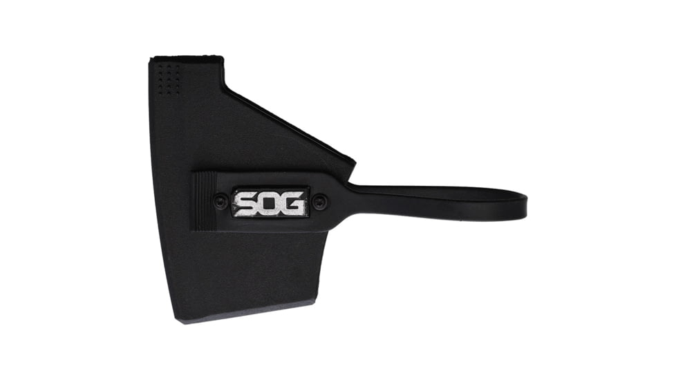 SOG Specialty Knives &amp; Tools Camp Axe, 11.5in Overall, 4.75in Black Stonewash Stainless Axe Head w/ 3.13in Cutting Edge, Tan Green Handle, Black Green Belt Sheath, SOG-CH1003-CP