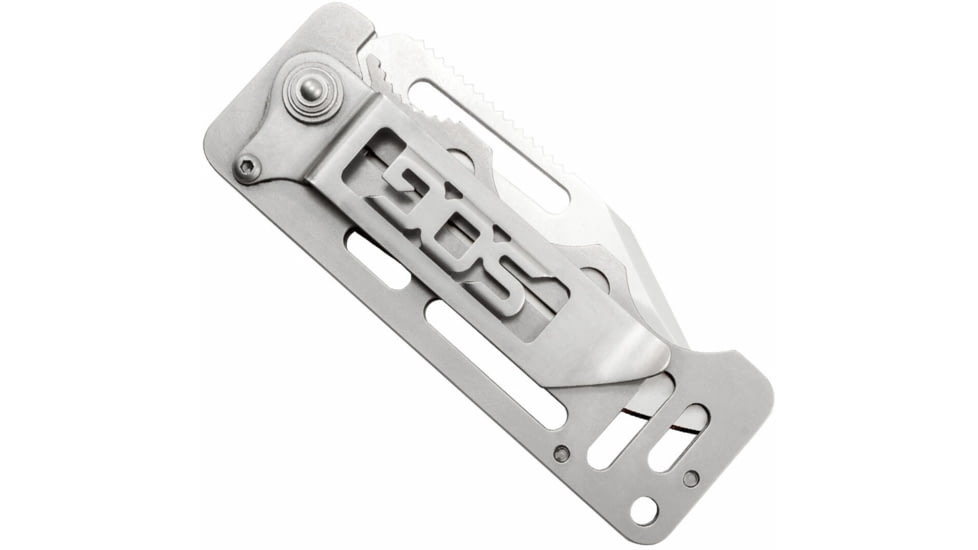 SOG Specialty Knives &amp; Tools Cash Card Folding Knife, 2.75in, 8Cr13MoV Stainless Steel Blade, Clip Point, Silver, Stainless Steel Handle, Silver, SOG-EZ1-CP