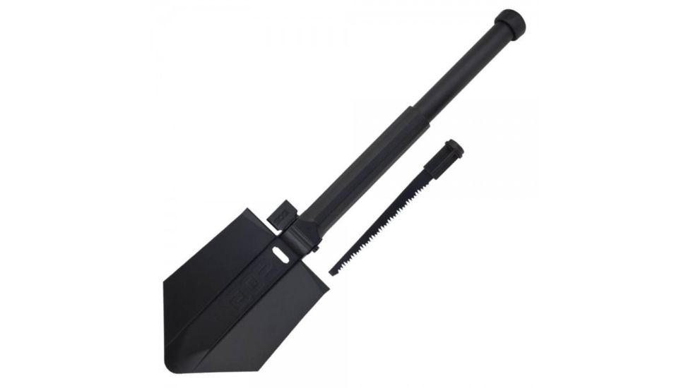 SOG Specialty Knives &amp; Tools Elite E-Tool Collapsible Shovel, Ballistic Nylon Sheath, 26 inch, Hardcased Black, F19-N