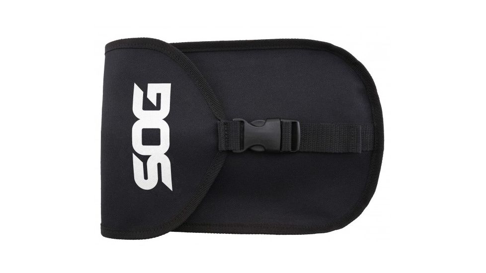 SOG Specialty Knives &amp; Tools Elite E-Tool Collapsible Shovel, Ballistic Nylon Sheath, 26 inch, Hardcased Black, F19-N