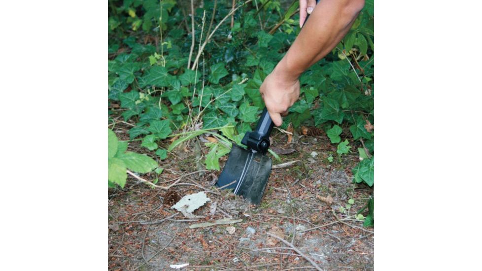 SOG Specialty Knives &amp; Tools Elite E-Tool Collapsible Shovel, Ballistic Nylon Sheath, 26 inch, Hardcased Black, F19-N