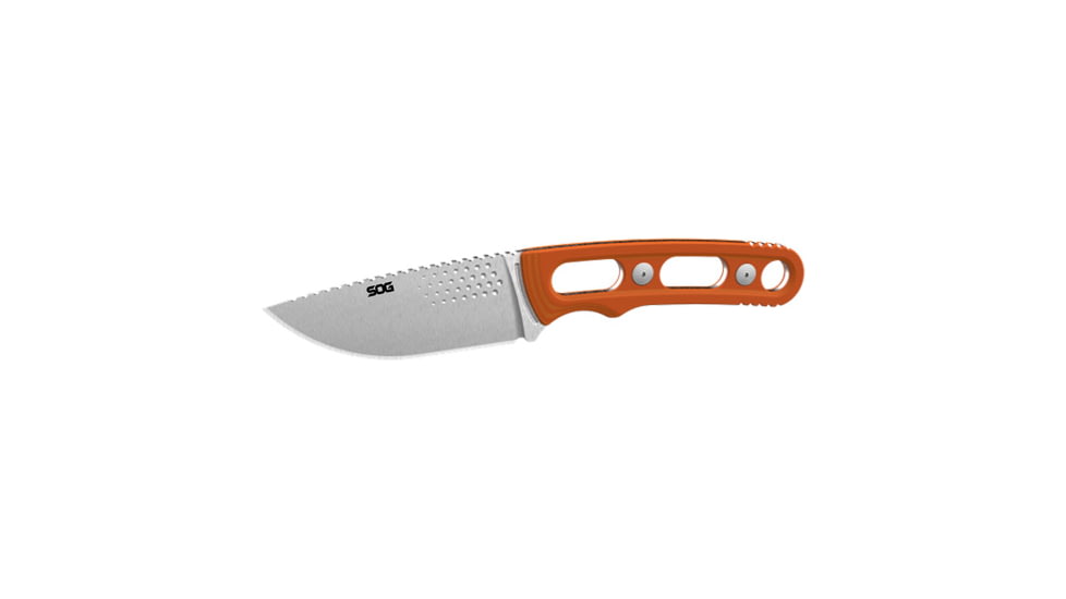 SOG Specialty Knives &amp; Tools Ether FX Knife, 3.25in, Stainless Steel, G10 Blaze Orange Handle, 17-33-01-57