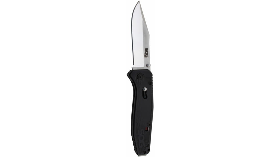 SOG Specialty Knives &amp; Tools Flare Fixed Blade Knife, 3.5in, Clip Point, Silver/Black, SOG-FLA1001-CP