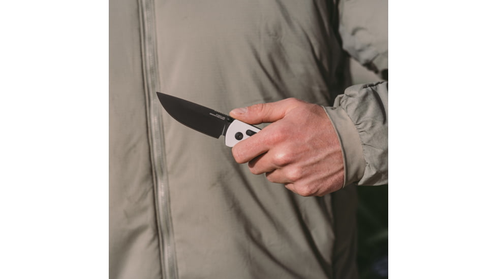 SOG Specialty Knives &amp; Tools Flash At - Concrete Assisted Opening Folding Knife, Cool Gray, 11-18-10-41