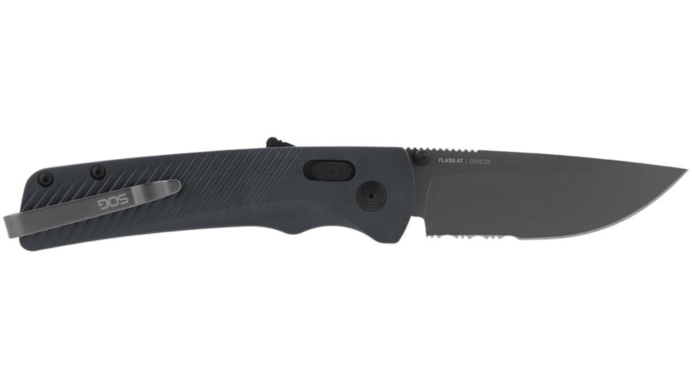 SOG Specialty Knives &amp; Tools Flash At - Urban Grey - Partially Serrated - 11-18-06-57