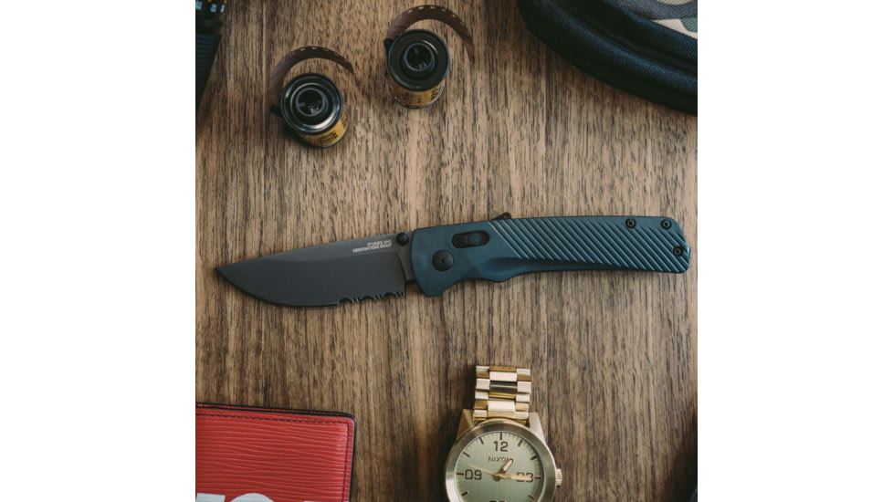SOG Specialty Knives &amp; Tools Flash At - Urban Grey - Partially Serrated - 11-18-06-57