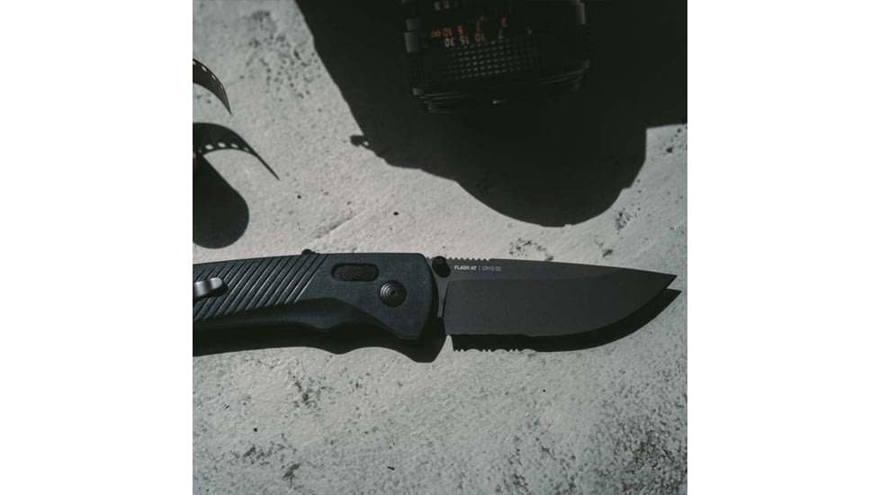 SOG Specialty Knives &amp; Tools Flash At - Urban Grey - Partially Serrated - 11-18-06-57