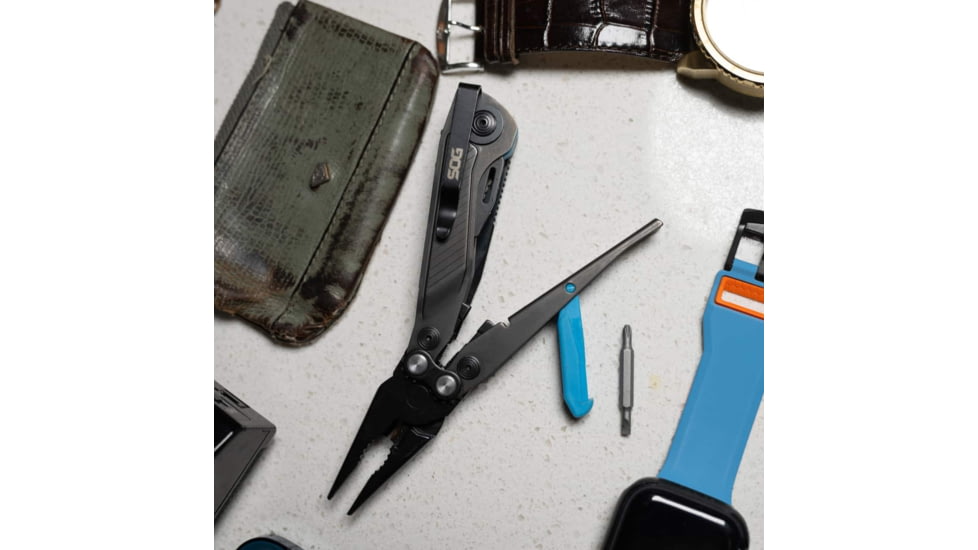 SOG Specialty Knives &amp; Tools Flash Multi-Tools, Gray/Cyan, SOG-29-55-02-41