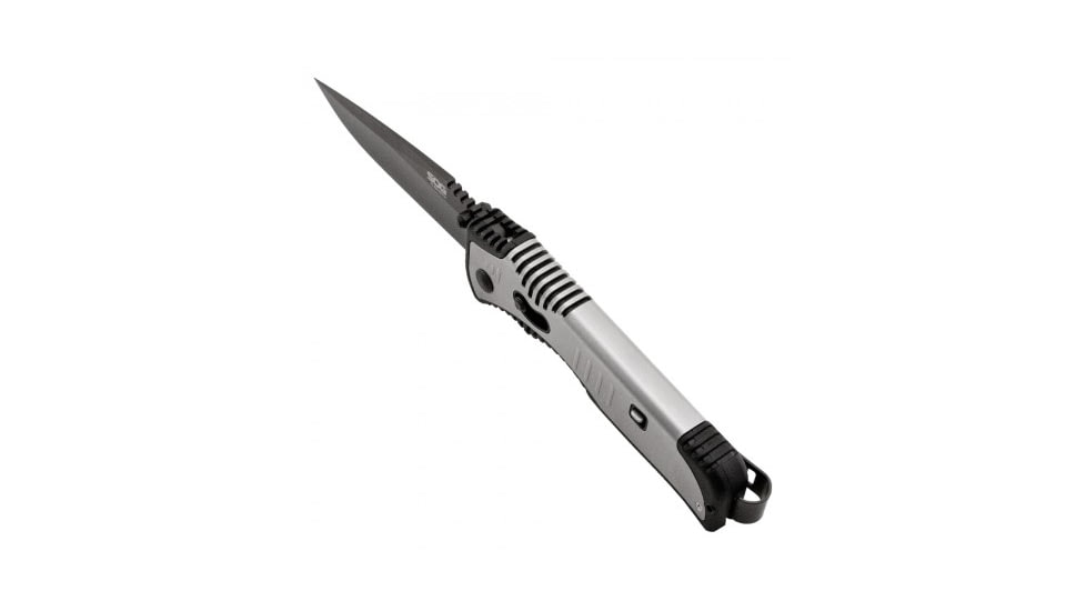 SOG Specialty Knives &amp; Tools Flashback Straight Edge Assisted Folding Knife, 3.5in Drop Point Blade and Green Handle, Satin Finish SAT001-CP