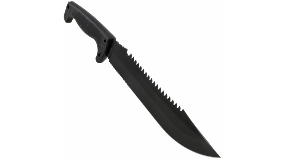 SOG Specialty Knives &amp; Tools Jungle Primitive Folding Knife, 9.5in, 8Cr13MoV Blade, Clip Point, Black, Kraton Handle, Black, SOG-F03TN-CP