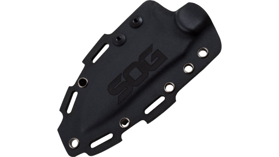 SOG Specialty Knives &amp; Tools Kiku 4 Inch Dual Direction Satin Fixed Blade Knife w/ Micarta Handle and Kydex Sheath, Silver, KU-2022