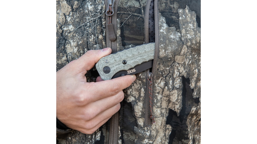 SOG Specialty Knives &amp; Tools Kiku Assisted Folding Knife, Black, KU-3004