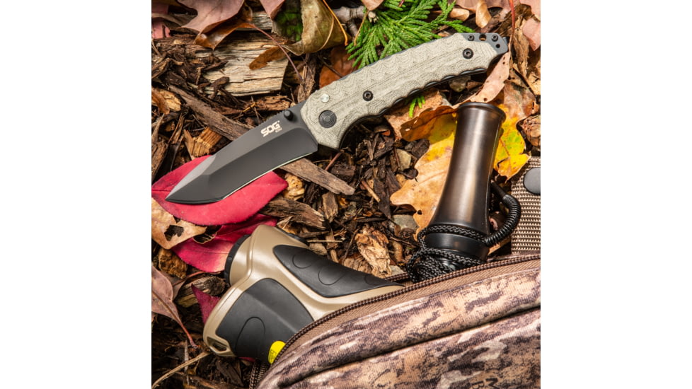 SOG Specialty Knives &amp; Tools Kiku Assisted Folding Knife, Black, KU-3004