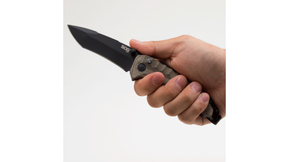 SOG Specialty Knives &amp; Tools Kiku Assisted Folding Knife, Black, KU-3004