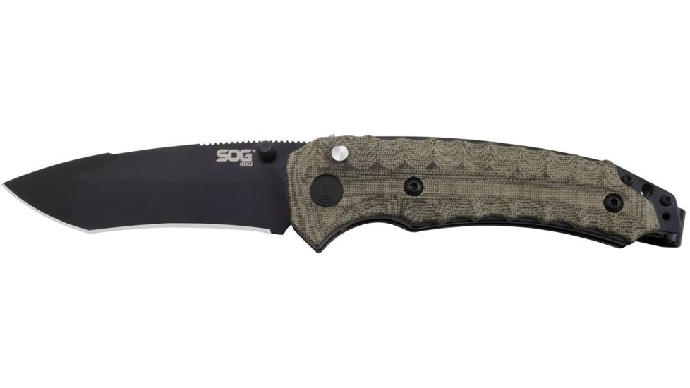 SOG Specialty Knives &amp; Tools Kiku Assisted Folding Knife, Black, KU-3004