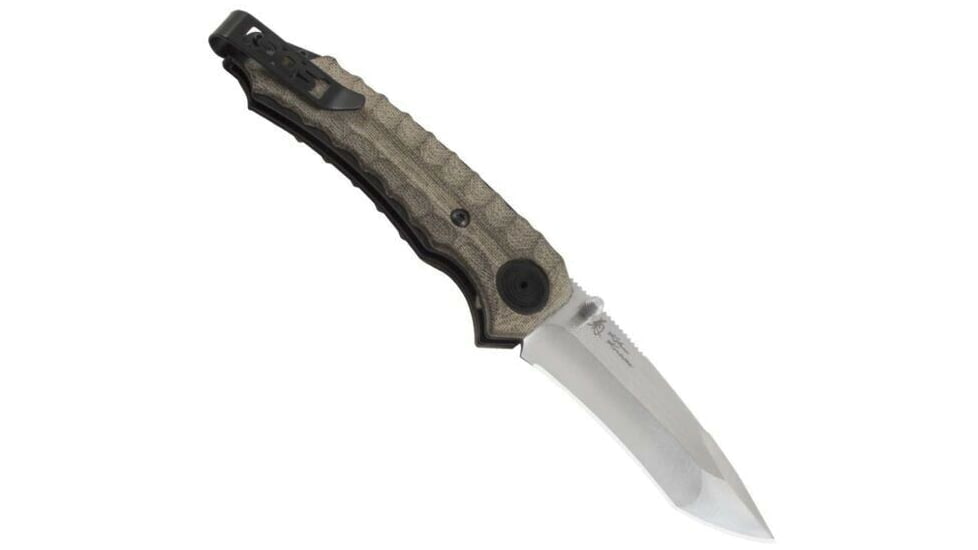 SOG Specialty Knives &amp; Tools Kiku Assisted Satin Folding Knife, Silver, KU-3003