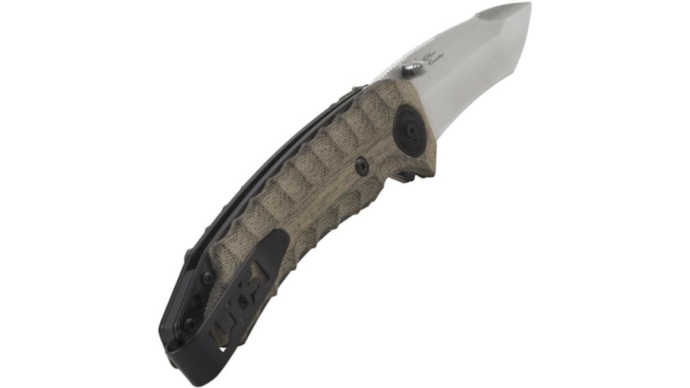 SOG Specialty Knives &amp; Tools Kiku Assisted Satin Folding Knife, Silver, KU-3003