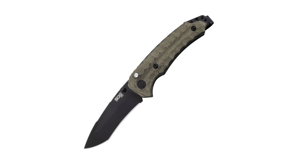 SOG Specialty Knives &amp; Tools Kiku Assisted VG10 Folding Knife, Black, KU-3002