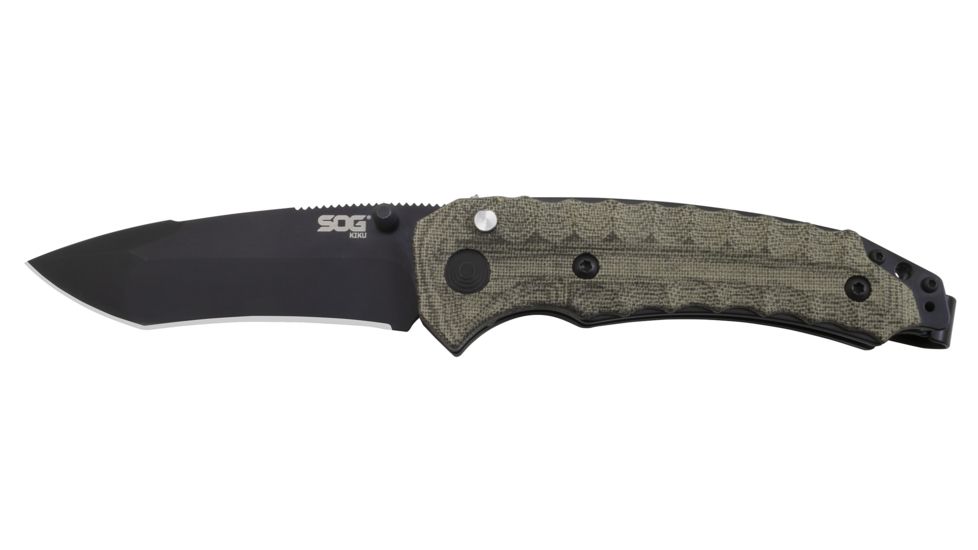 SOG Specialty Knives &amp; Tools Kiku Assisted VG10 Folding Knife, Black, KU-3002