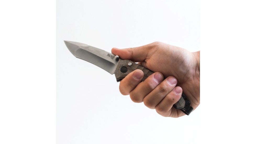 SOG Specialty Knives &amp; Tools Kiku Assisted VG10 Folding Knife, Satin, KU-3001