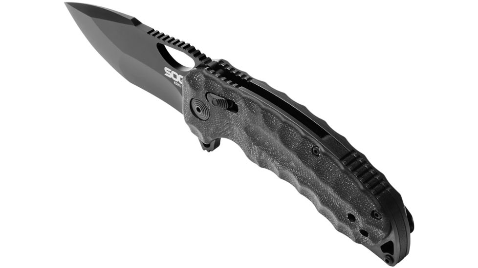 SOG Specialty Knives &amp; Tools Kiku XR Folding Knife, Black, 12-27-02-57