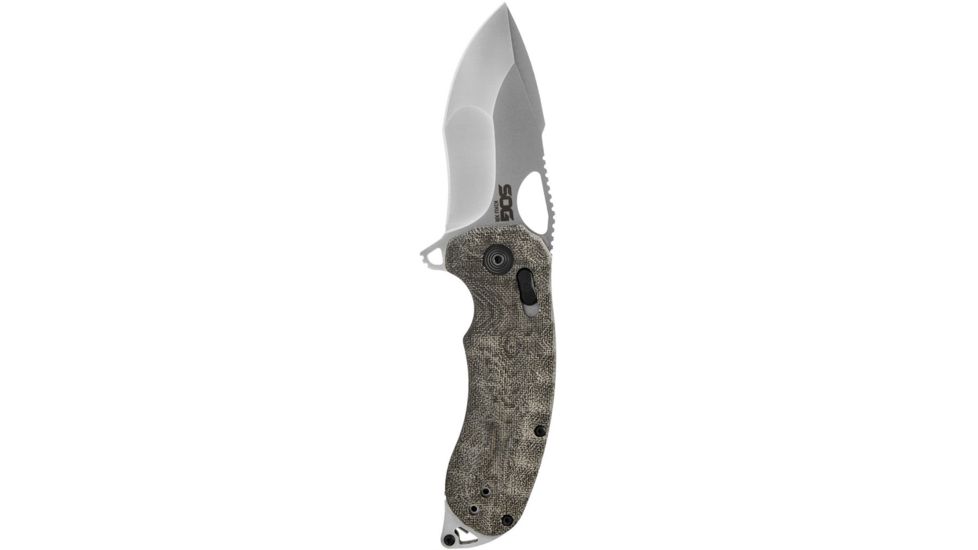 SOG Specialty Knives &amp; Tools Kiku XR Satin Folding Knife, Silver, 12-27-01-57