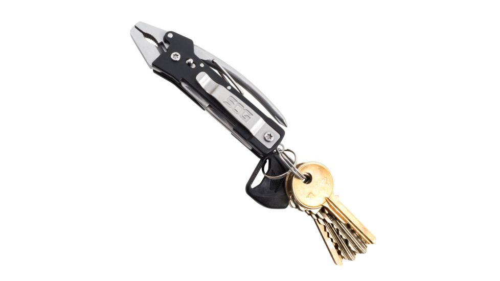 SOG Specialty Knives &amp; Tools Micro ToolClip Multi-Tool, Bead Blast, TC1001-CP