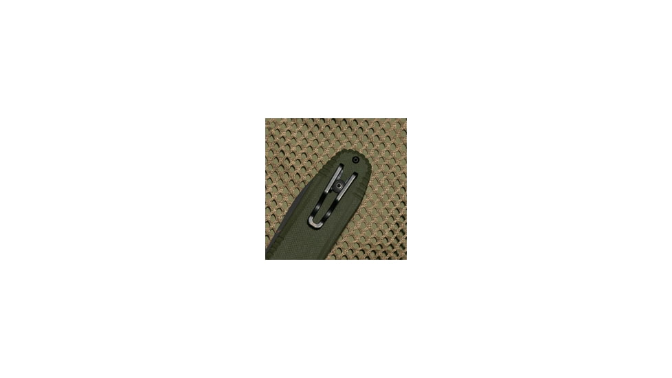 SOG Specialty Knives &amp; Tools Pentagon XR Automatic Folding Knife, 3.63in, CTS-XHP Stainless, Spear Point Blade, Black Oxide, OD Green G10 Handle, 12-61-02-57