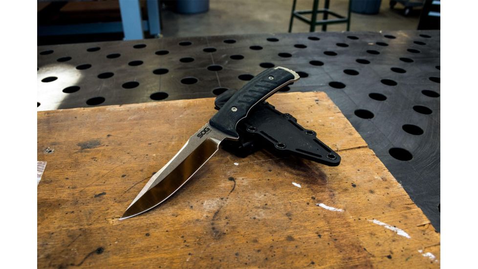 SOG Specialty Knives &amp; Tools Pillar Fixed Blade Knife, Satin, UF1001-BX