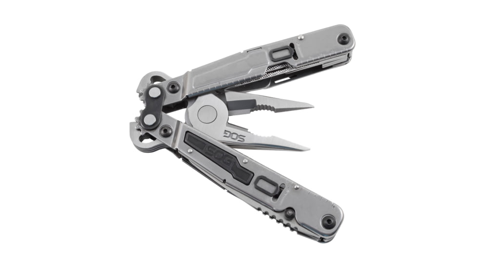 SOG Specialty Knives &amp; Tools PowerGrab Fabric Sheath Multi-Tool, w/ Hex Bit Kit, Satin, PM1001N-CP