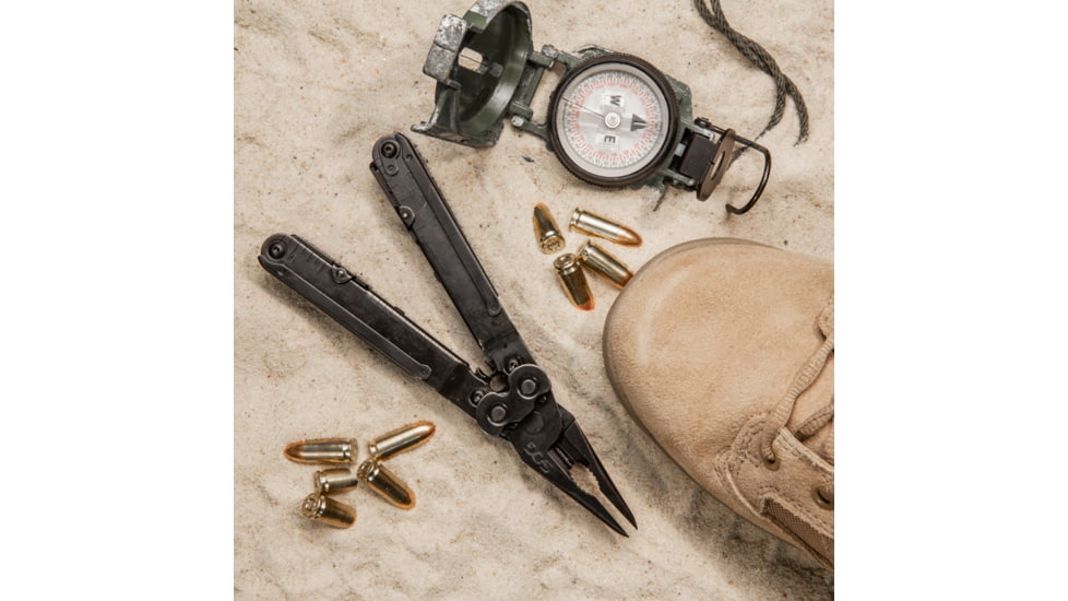 SOG Specialty Knives &amp; Tools Powerlock EOD Scissors Multi-Tool w/ Nylon Sheath, Black Oxide Finish, Black/Black, SOG-B61N-CP