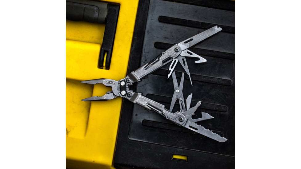 SOG Specialty Knives &amp; Tools PowerPint Multi-Tools, Stainless Steel Blade, Stone Wash Finish, Grey/Grey, SOG-PP1001-CP