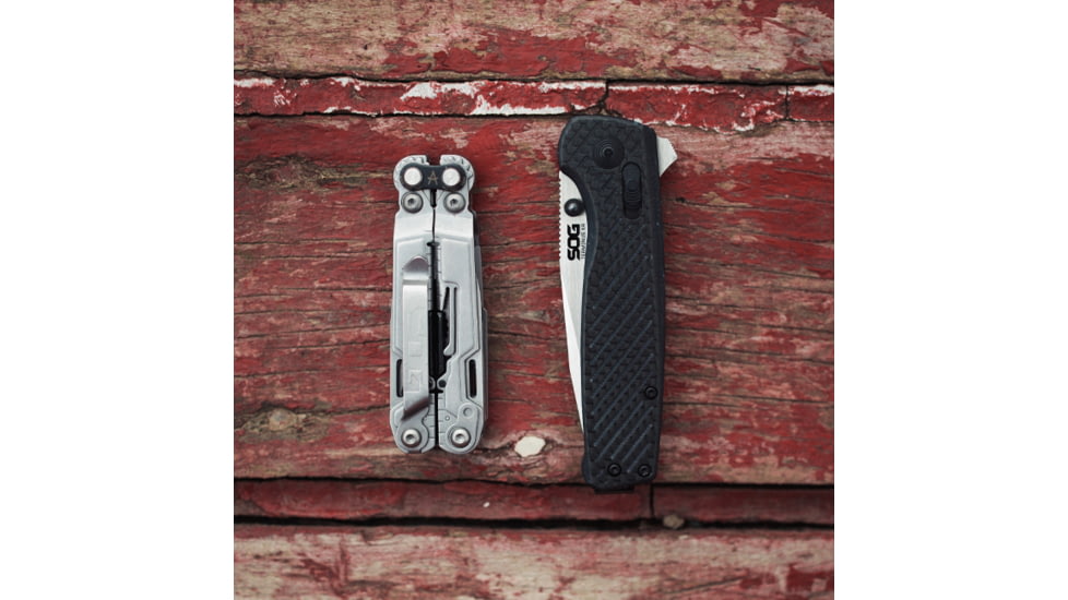 SOG Specialty Knives &amp; Tools PowerPint Multi-Tools, Stainless Steel Blade, Stone Wash Finish, Grey/Grey, SOG-PP1001-CP