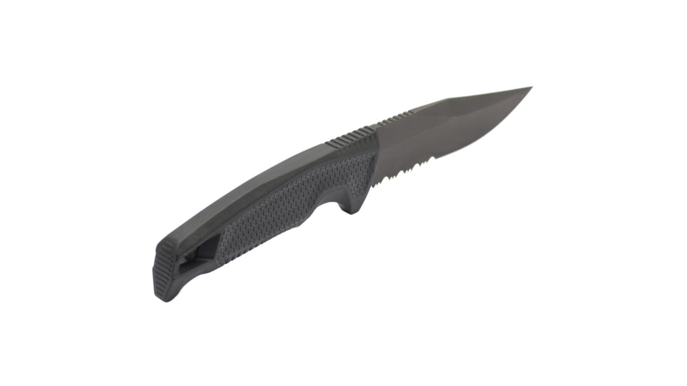 SOG Specialty Knives &amp; Tools Recondo FX Fixed Blade Knives, 4.6in, Partially Serrated Edge, CRYO 440C Steel, Spear Point, Black, GRN / TPU Handle, Black, SOG-17-22-02-57