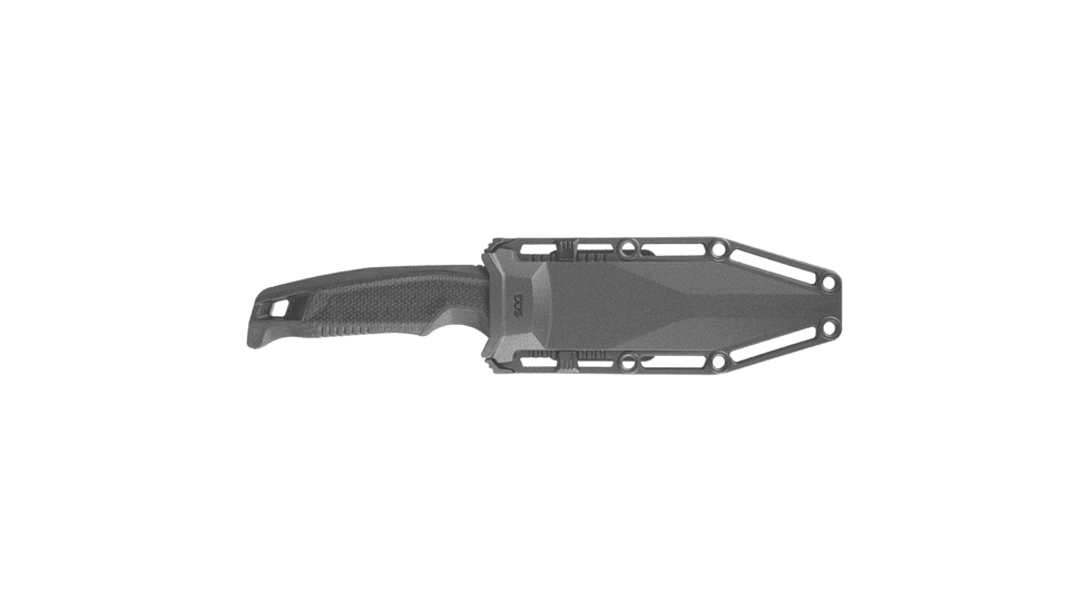 SOG Specialty Knives &amp; Tools Recondo FX Fixed Blade Knives, 4.6in, Straight Edge, CRYO 440C Steel, Spear Point, Black, GRN / TPU Handle, Black, SOG-17-22-01-57