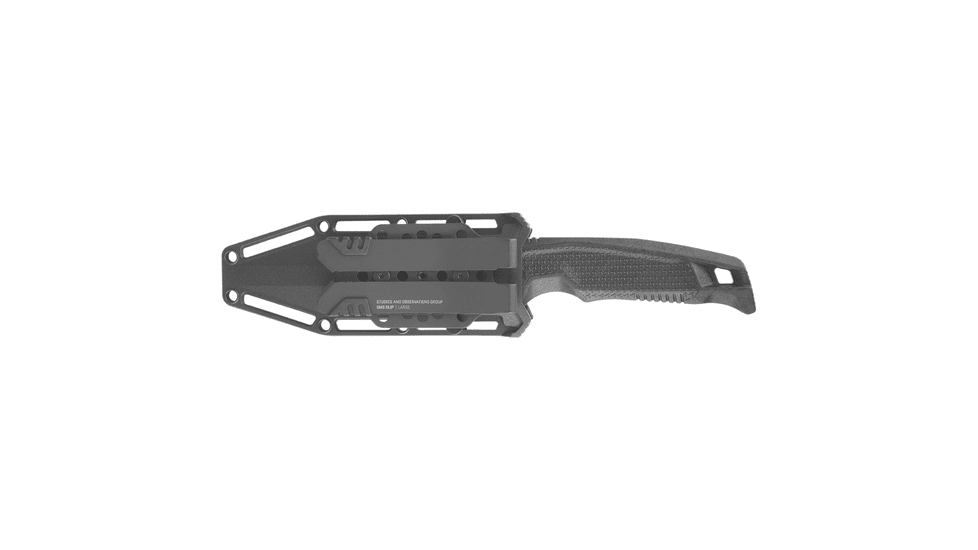 SOG Specialty Knives &amp; Tools Recondo FX Fixed Blade Knives, 4.6in, Straight Edge, CRYO 440C Steel, Spear Point, Black, GRN / TPU Handle, Black, SOG-17-22-01-57