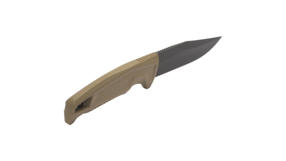 SOG Specialty Knives &amp; Tools Recondo FX Fixed Blade Knives, 4.6in, Straight Edge, CRYO 440C Steel, Spear Point, FDE, GRN / TPU Handle, Black, SOG-17-22-03-57