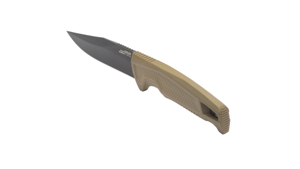 SOG Specialty Knives &amp; Tools Recondo FX Fixed Blade Knives, 4.6in, Straight Edge, CRYO 440C Steel, Spear Point, FDE, GRN / TPU Handle, Black, SOG-17-22-03-57