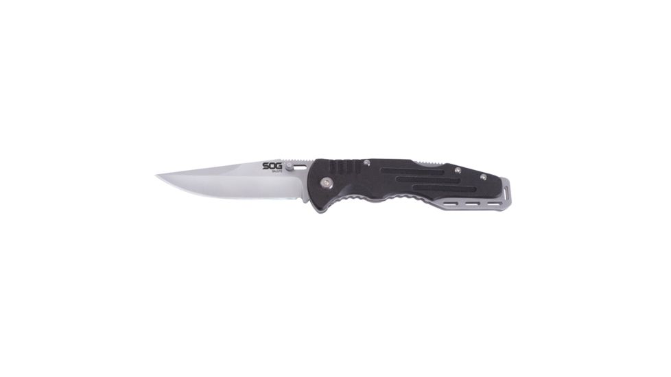 SOG Specialty Knives &amp; Tools Salute - Bead Blasted Knive, 3.625in 8Cr13Mov Steel Blade, G10 Black Handle, FF10