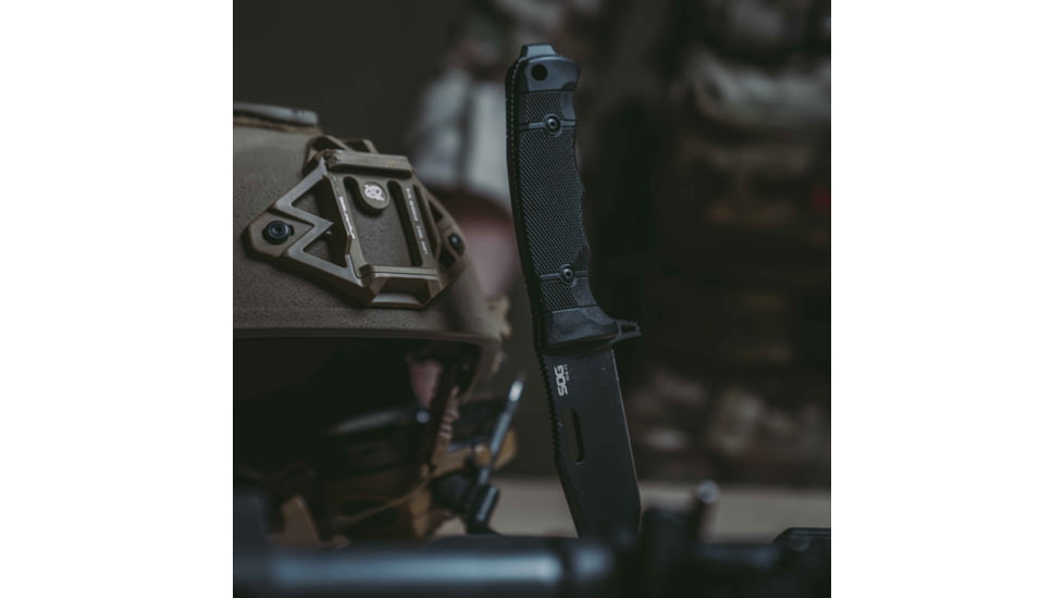 SOG Specialty Knives &amp; Tools SEAL FX Tanto Fixed Blade Knife, 4.3in, CPM S35VN Blade, Tanto, Black, 30% GRN Handle, SOG-17-21-02-57