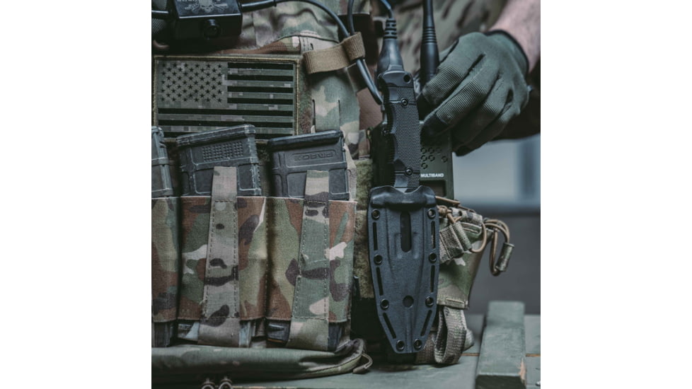 SOG Specialty Knives &amp; Tools SEAL FX Tanto Fixed Blade Knife, 4.3in, CPM S35VN Blade, Tanto, Black, 30% GRN Handle, SOG-17-21-02-57