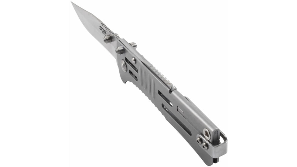 SOG Specialty Knives &amp; Tools SlimJim Assisted Folding Knife, 3.18in, AUS-8 Blade, Clip Point, Bead Blasted, 420 Stainless Steel Handle, SOG-SJ31-CP
