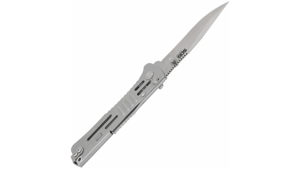 SOG Specialty Knives &amp; Tools SlimJim Assisted Folding Knife, 3.18in, AUS-8 Blade, Clip Point, Bead Blasted, 420 Stainless Steel Handle, SOG-SJ31-CP