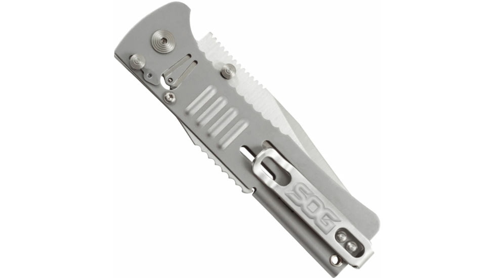 SOG Specialty Knives &amp; Tools SlimJim Assisted Folding Knife, 3.18in, AUS-8 Blade, Clip Point, Bead Blasted, 420 Stainless Steel Handle, SOG-SJ31-CP