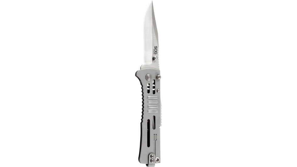 SOG Specialty Knives &amp; Tools SlimJim Assisted Folding Knife, 3.18in, AUS-8 Blade, Clip Point, Bead Blasted, 420 Stainless Steel Handle, SOG-SJ31-CP