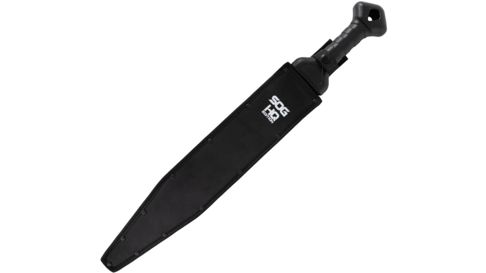 SOG Specialty Knives &amp; Tools Phantom Strike Machete Fixed Blade Knife 17.6inch Spear Point 420 Black Blade Glass Reinforced Nylon Grn Handle Black