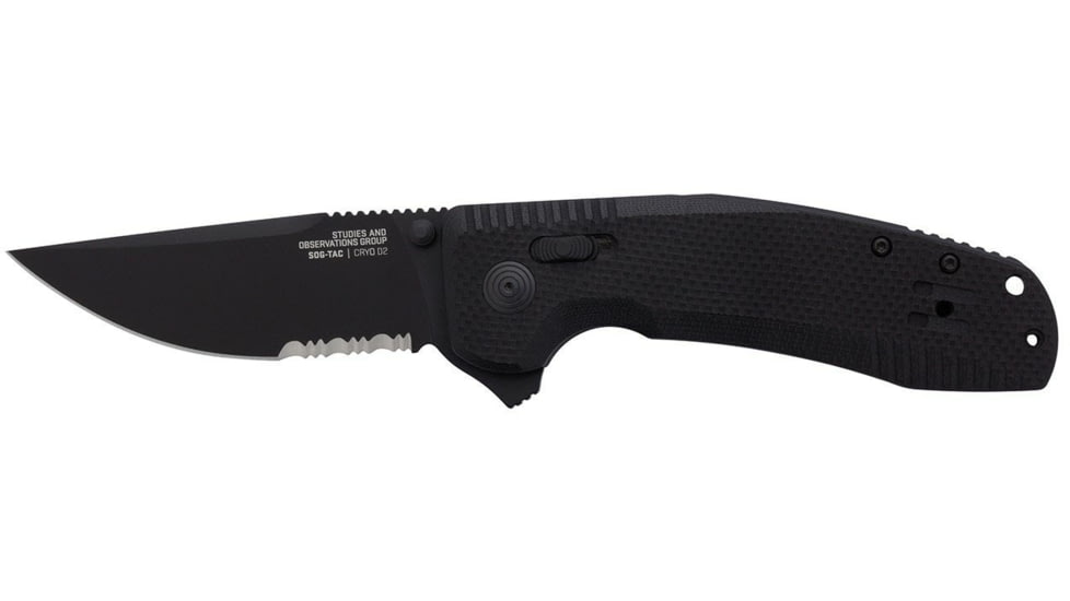 Sog Specialty Knives &amp; Tools Sog Knife Sog-tac Au Black 3.43 Pln Edge Tanto Black