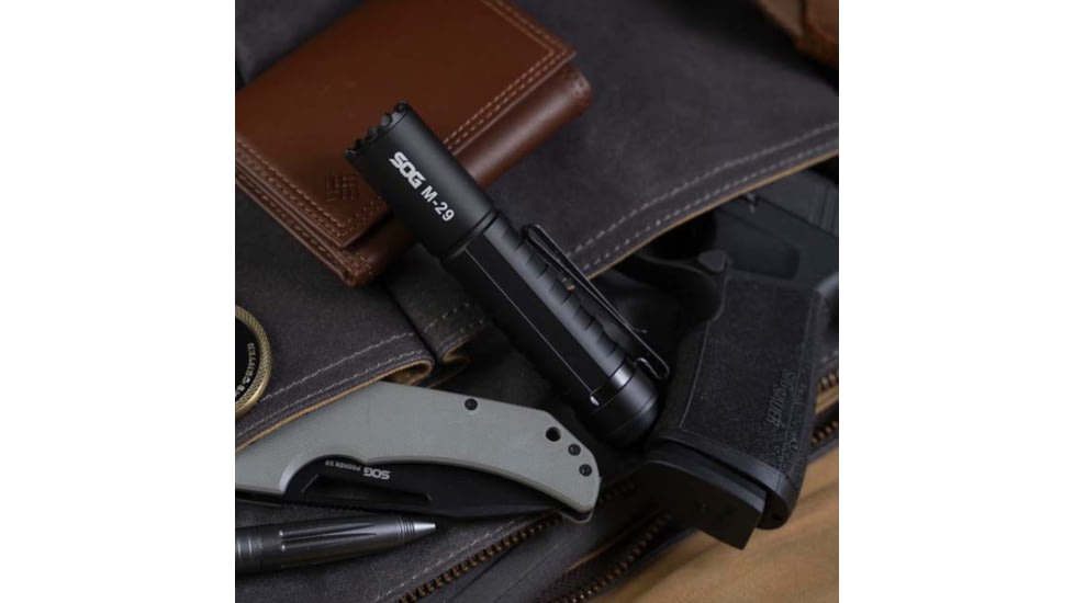 SOG Specialty Knives &amp; Tools M-29 21700 2000 Lumens Flashlight, Black, SOG-59-65-06-57