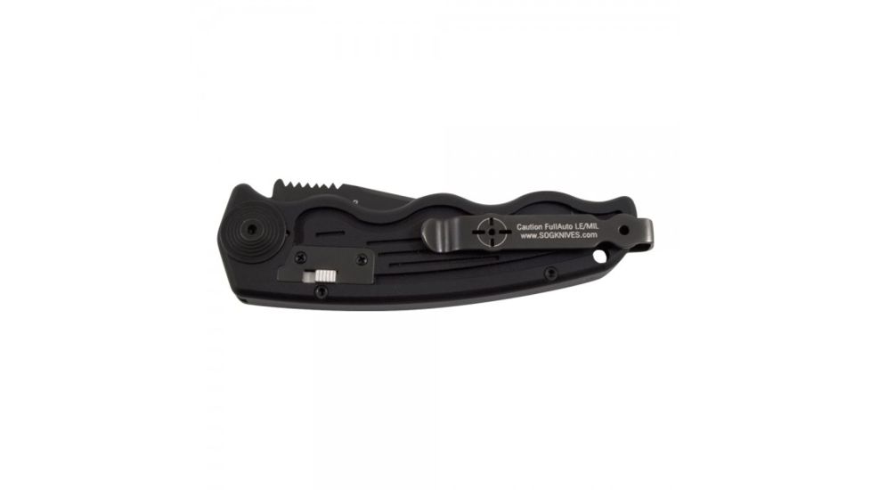 SOG Specialty Knives &amp; Tools SOG-TAC California Special TiNi Folding Knife, 1.9 in AUS-8 Blade, Black, 3.9-inch Hard-Anodized Aluminum Handle ST-14