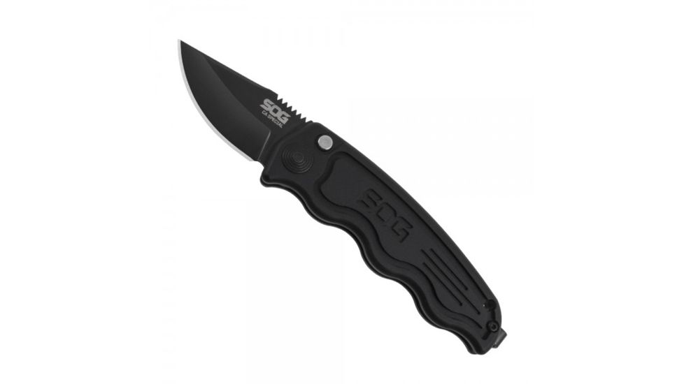 SOG Specialty Knives &amp; Tools SOG-TAC California Special TiNi Folding Knife, 1.9 in AUS-8 Blade, Black, 3.9-inch Hard-Anodized Aluminum Handle ST-14